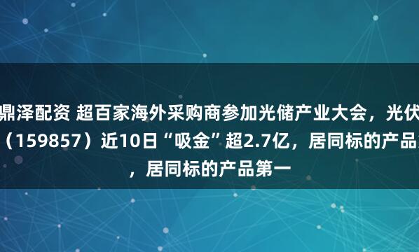 鼎泽配资 超百家海外采购商参加光储产业大会,光伏ETF(159857)近10日“吸金”超2.7亿,居同标的产品第一